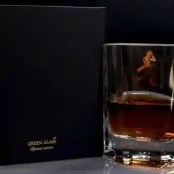Recycled glass tumbler handcrafted from a bottle – sustainable and artistic drinkware by Green Glass