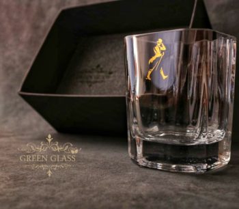 Handcrafted Johnnie Walker Ultimate whiskey glass with personalized engraving by artist Eli Moreno