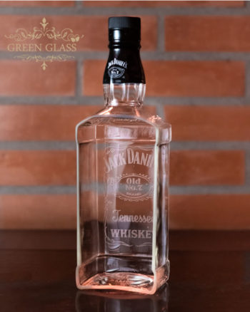 Handcrafted Jack Daniels ice bucket with original label permanently engraved on glass