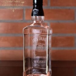 Handcrafted Jack Daniels ice bucket with original label permanently engraved on glass