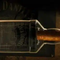 Handmade cigar ashtray crafted from original Jack Daniels bottle – eco-friendly and personalized design