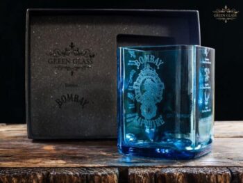 Vaso reciclado de la botella Bombay Sapphire