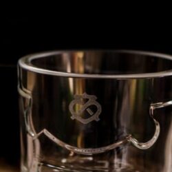 Handcrafted Chivas Regal Ultis whiskey glass used by Colin Scott, made by Green Glass artists