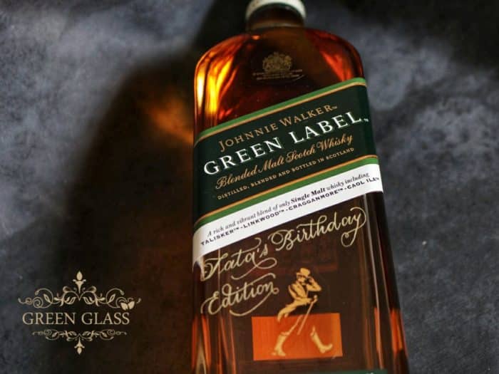 Johnnie Walker Green Label engraved by Eli Moreno – personalized whisky gift