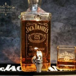 Recycled Jack Daniels whiskey dispenser made from original 1.75L bottle – handcrafted by Lanchi