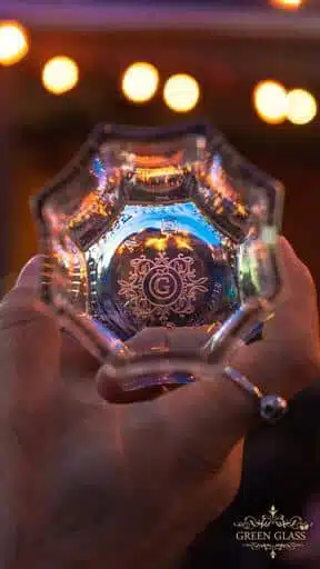 Personalized laser-engraved whiskey glass