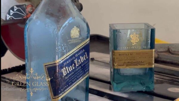 How to cut a square glass bottle with a diamond blade for upcycled glassware