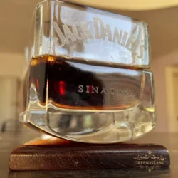 Bespoke handcrafted Jack Daniels Sinatra bourbon glass by Green Glass